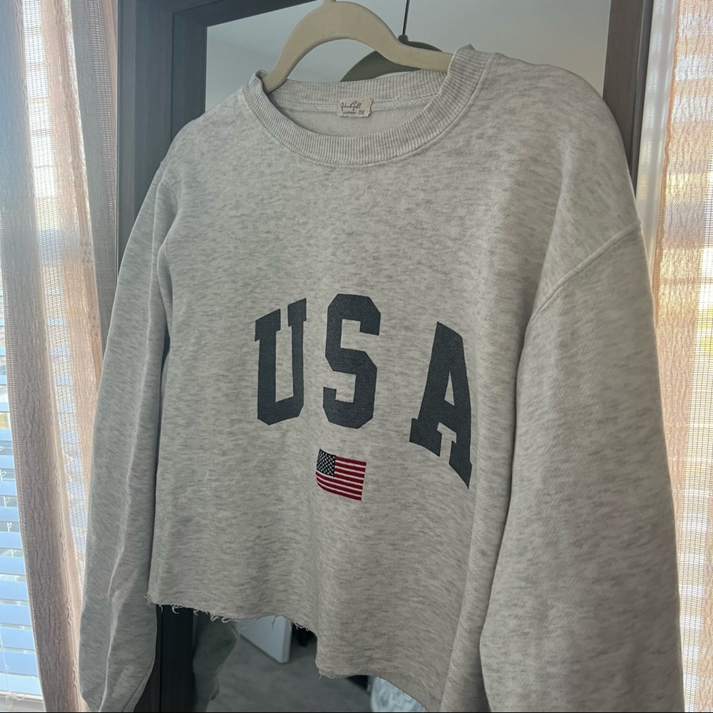 Cropped USA sweatshirt